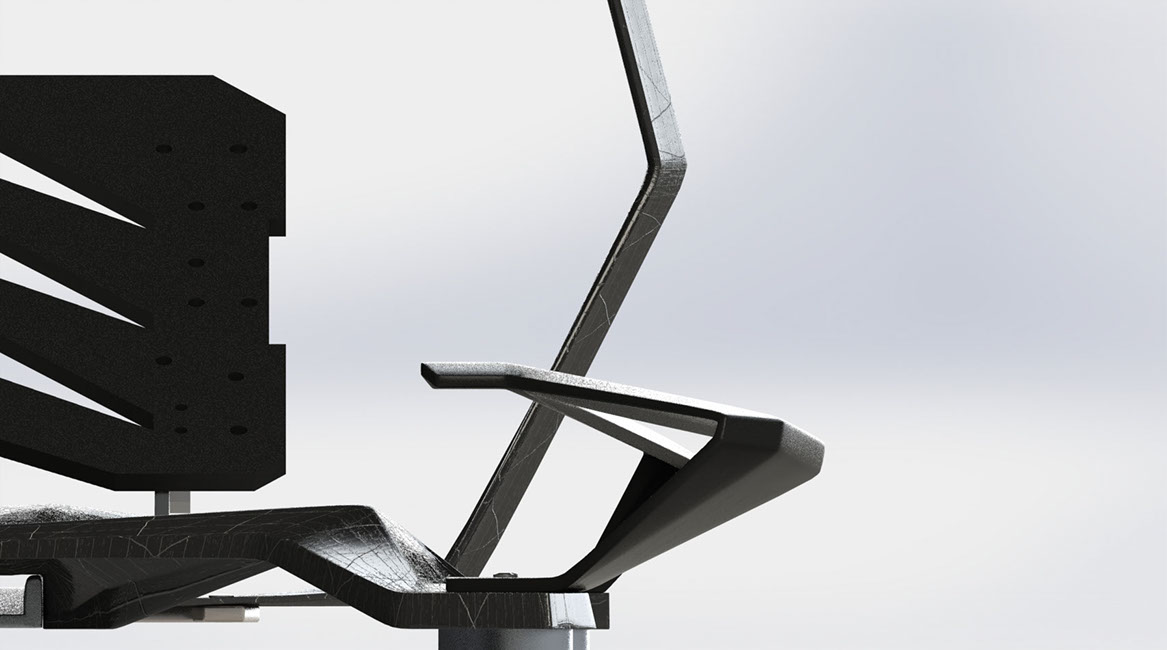 GTSEAT P47 carbon cockpit — studio study